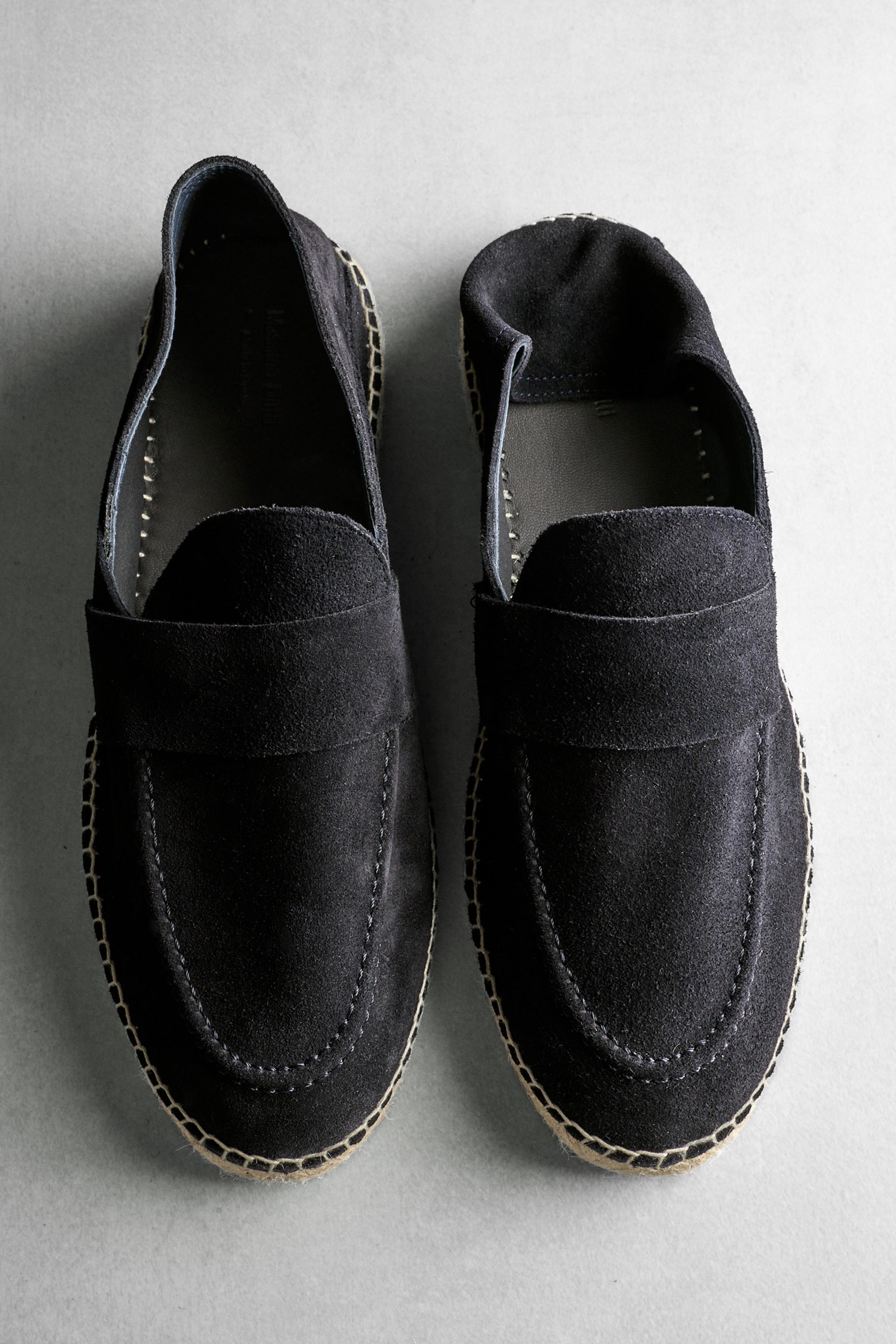 Split suede leather espadrille with piece